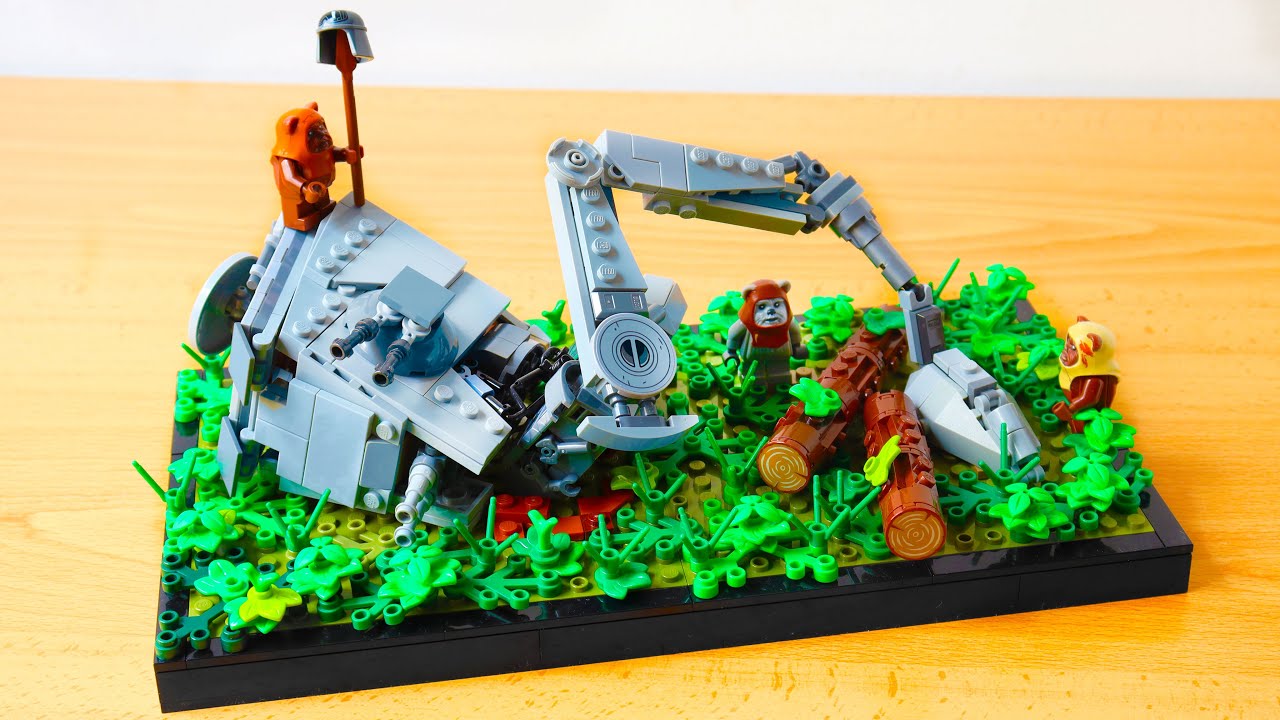 Star Wars diorama photo entry B showing a battle or crash scene.